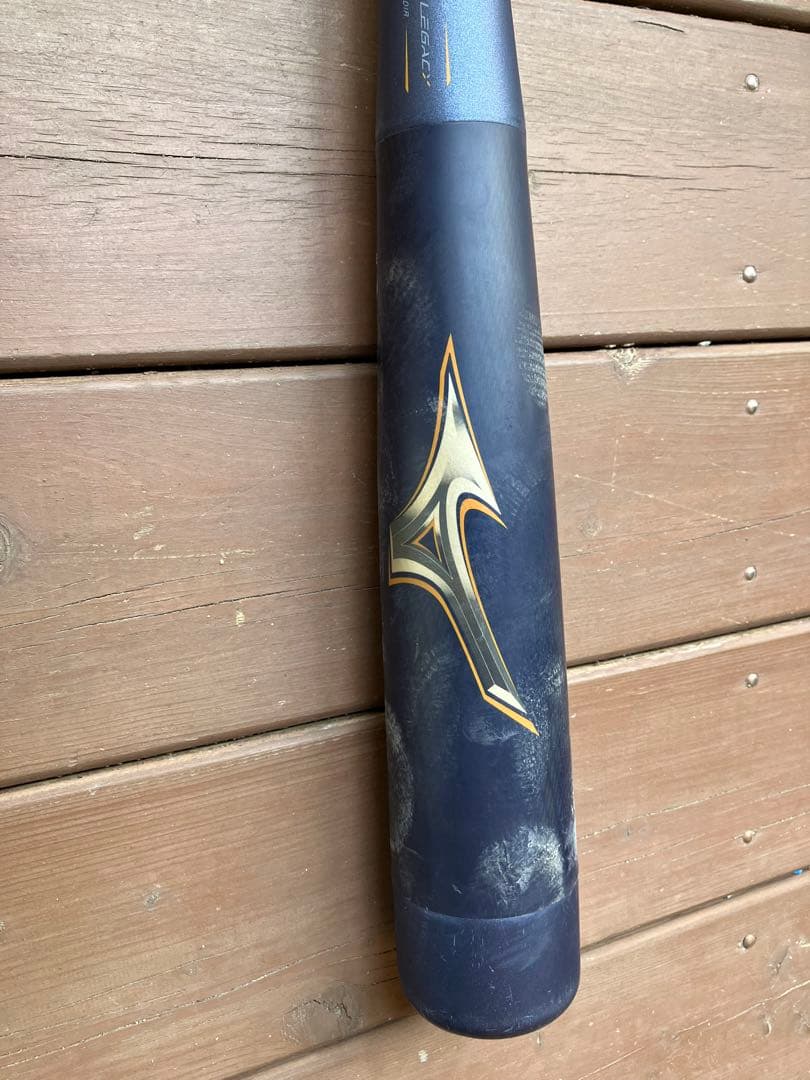 ミズノ レガシー 軟式バット ネイビー/ゴールド バットケース付き