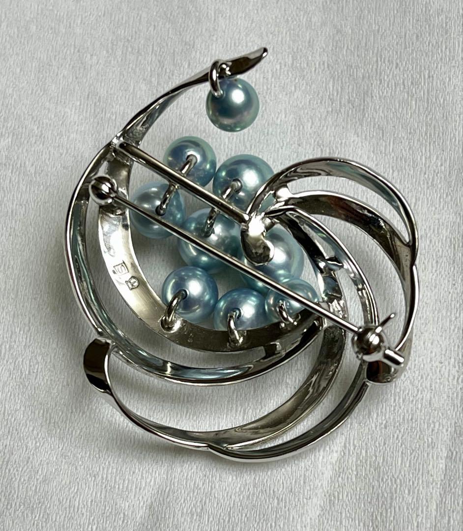 TASAKI 希少 美品 田崎真珠 ブルーパール ブローチ ベビーパール 黒真珠