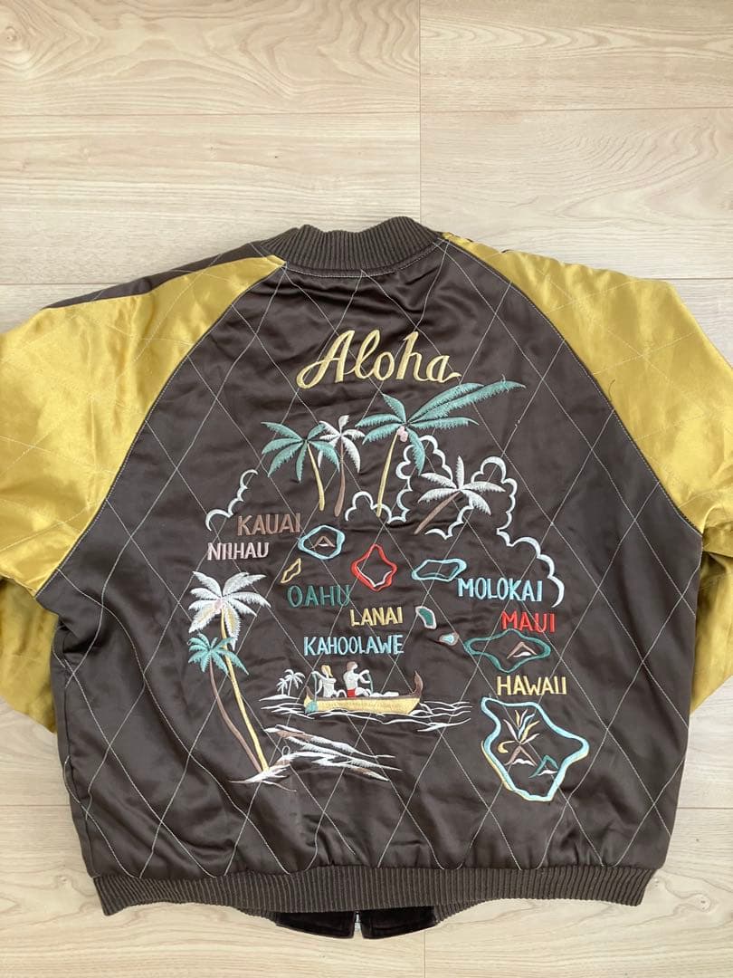 90's 別珍 テーラー東洋 M品番 スカジャン ハワイ アロハ フラガール