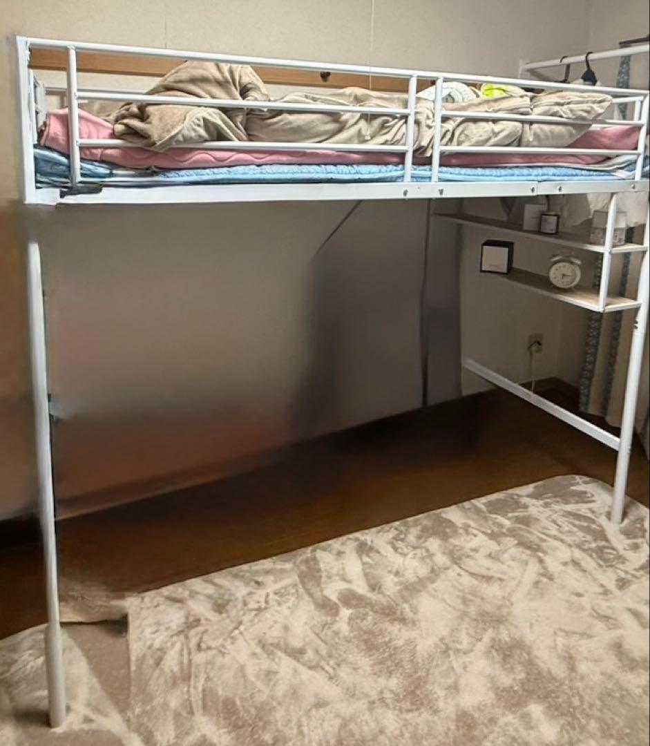 ホワイト ロフトベッド 耐荷重120kg