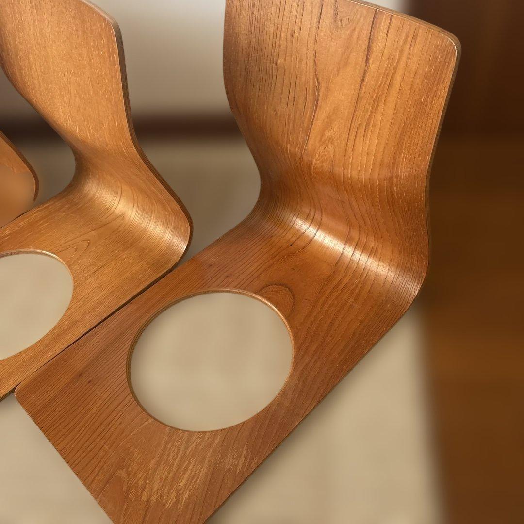 天童木工　曲げ椅子　座椅子　3脚セット