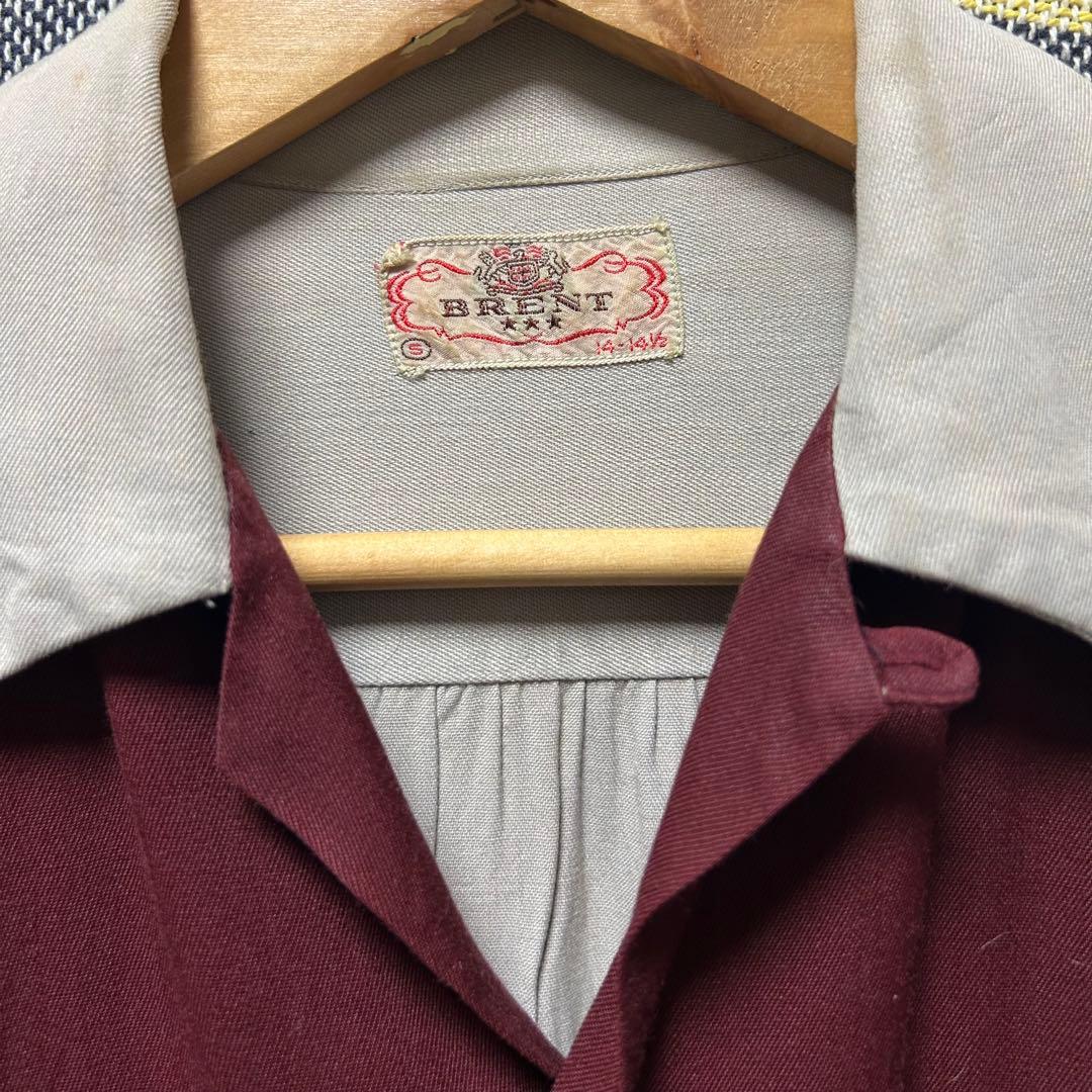 40～50s レーヨンギャバシャツ ツートン