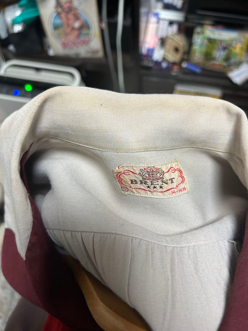 40～50s レーヨンギャバシャツ ツートン