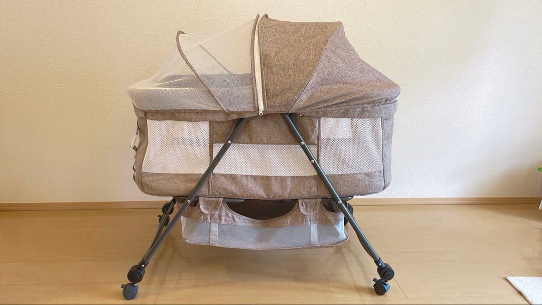 【美品】ベビーベット 折りたたみ ゆりかご 簡易