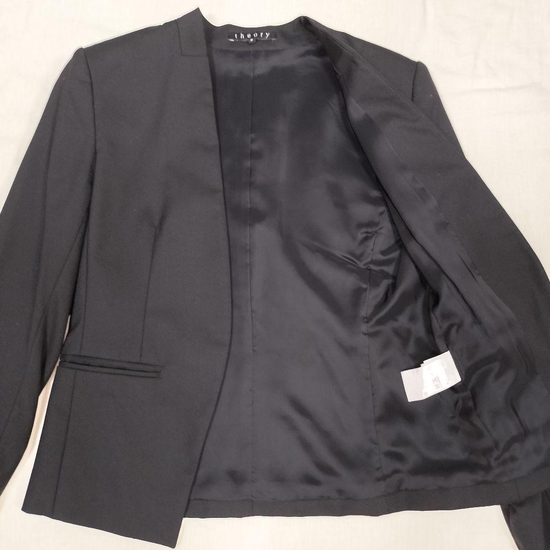 セオリー ノーカラージャケット フレアパンツ セットアップ　LANAI 黒