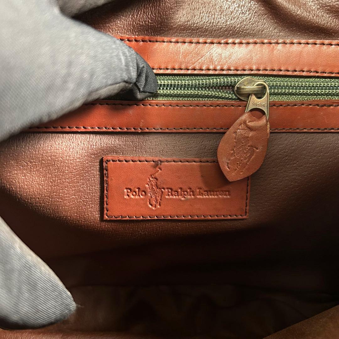 POLO RALPH LAUREN メッセンジャーバック　PVCレザー 緑