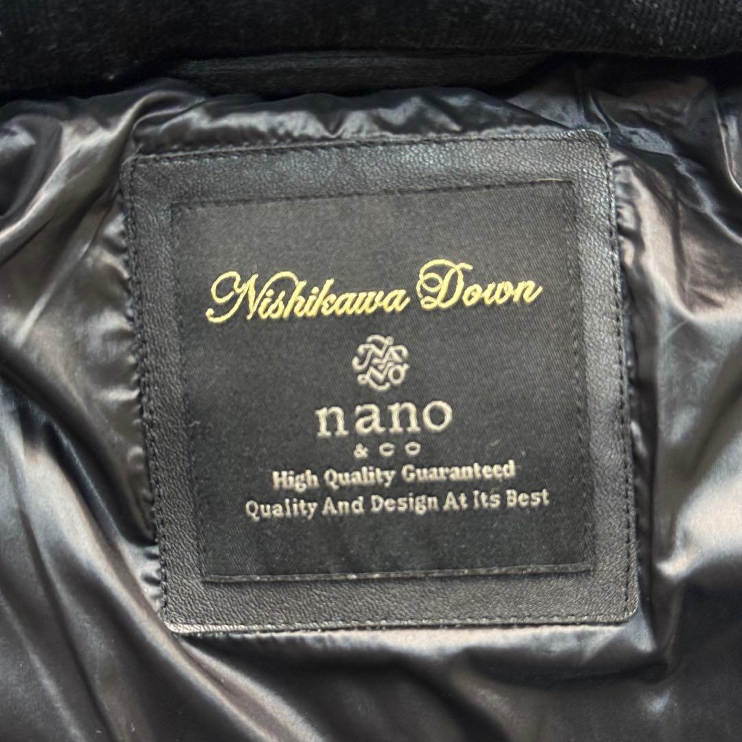 美品　ナノユニバース　西川ダウンジャケット フード付き　脱着可　ブラックLサイズ