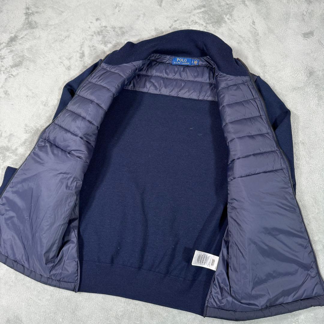 ポロラルフローレン　ダウン切替　ニット　ネイビー　Sサイズ