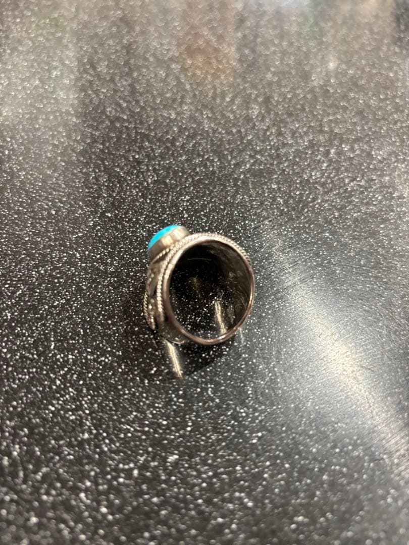 最終値下げ　Navajo ナバホ族　デルバートゴードン　ターコイズリング 25号