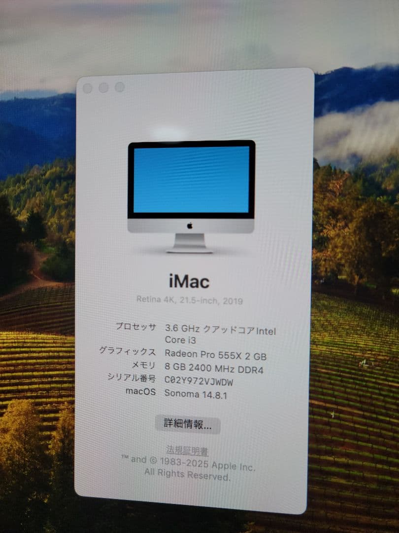 Macデスクトップ iMac Retina 4K 2019 i3/8G/1TB