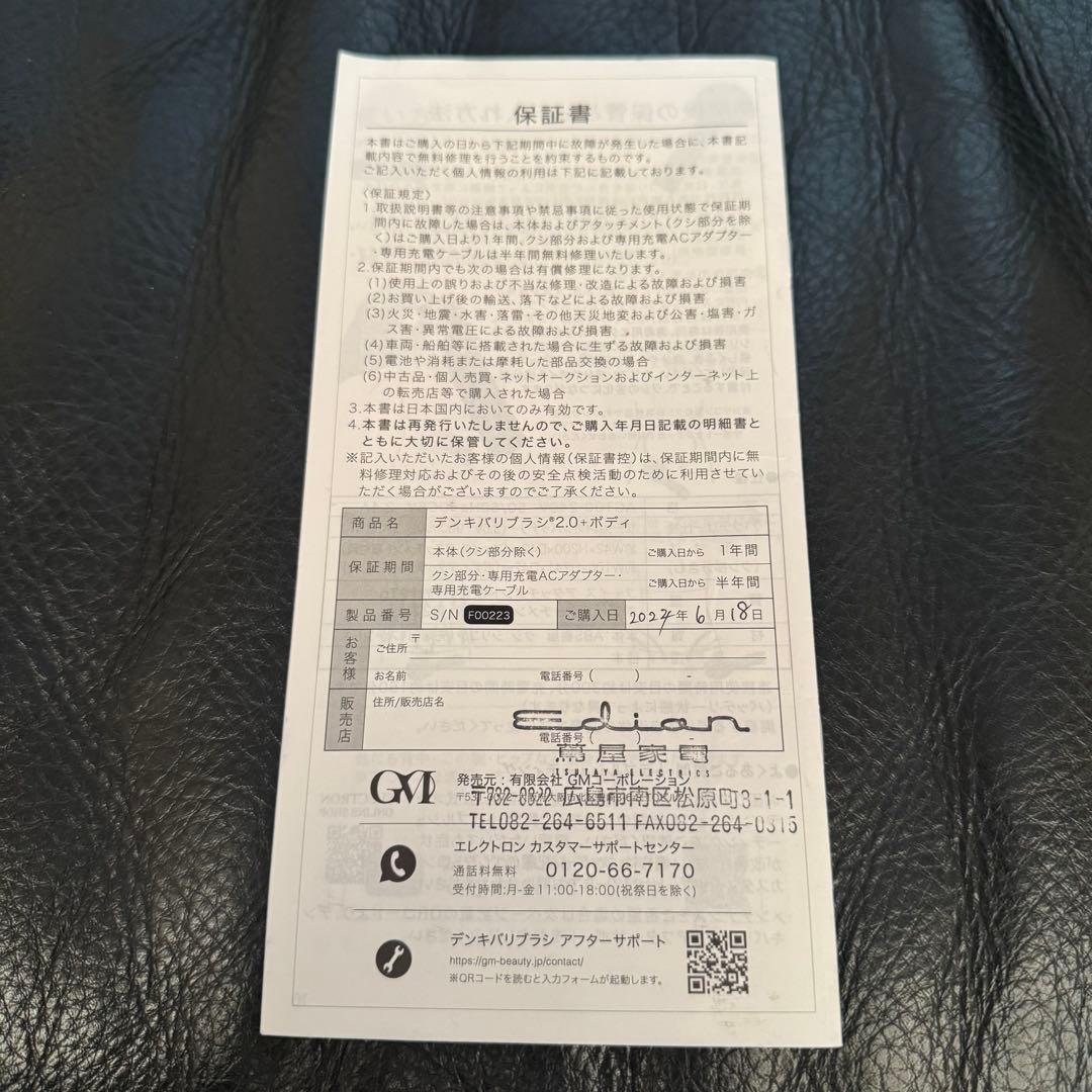 【訳あり美品】デンキバリブラシ2.0+ボディ ELECTRON