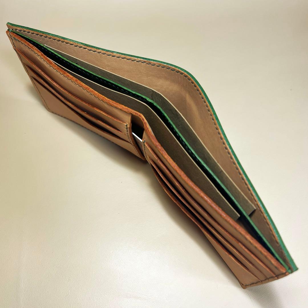 しもん様オーダー品　二つ折り財布　ブライドルレザー　ヌメ革　ハンドメイド