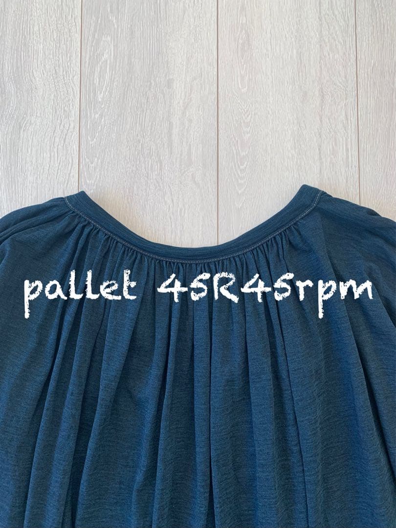 45R45rpm スーピマ天竺のギャザーブラウス(インディゴ)