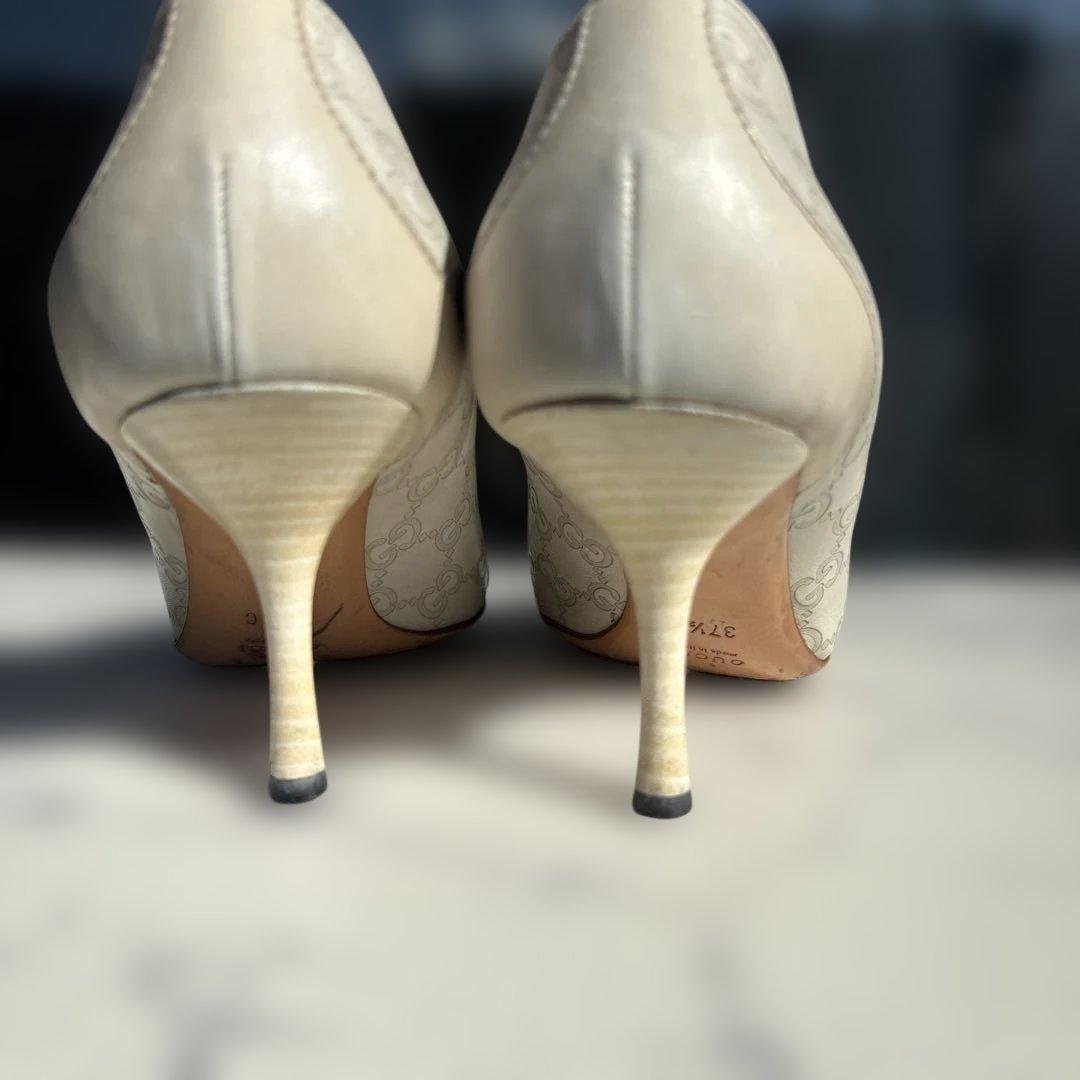 GUCCI シマレザー　ＧＧロゴ　パンプス　シューズ　ヒール　グッチ　スニーカー