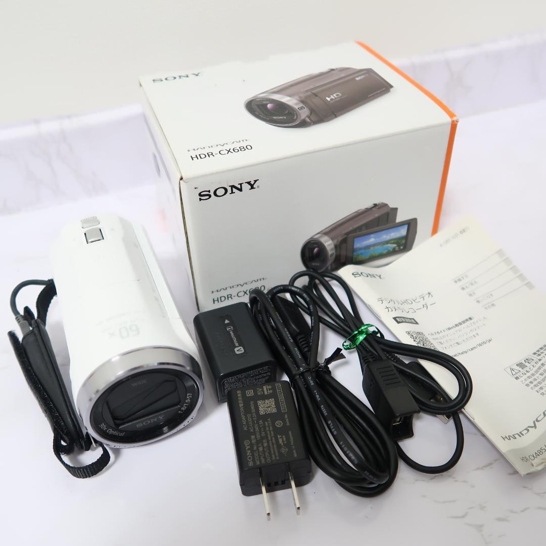 美品 Sony HDR-CX680 ハンディカム ビデオカメラ ホワイト