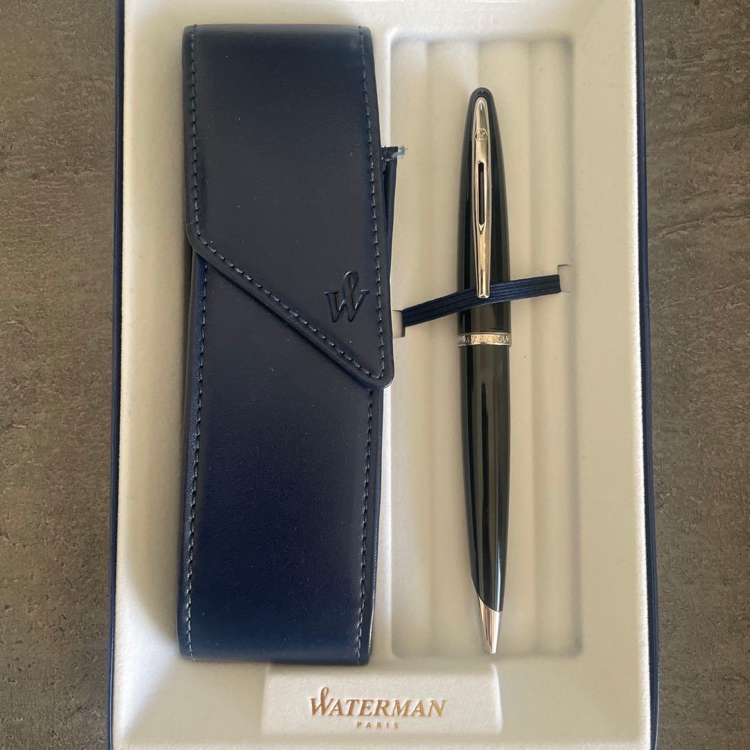 伊勢丹購入Waterman ボールペン カレン ケース付き ウォーターマン 黒