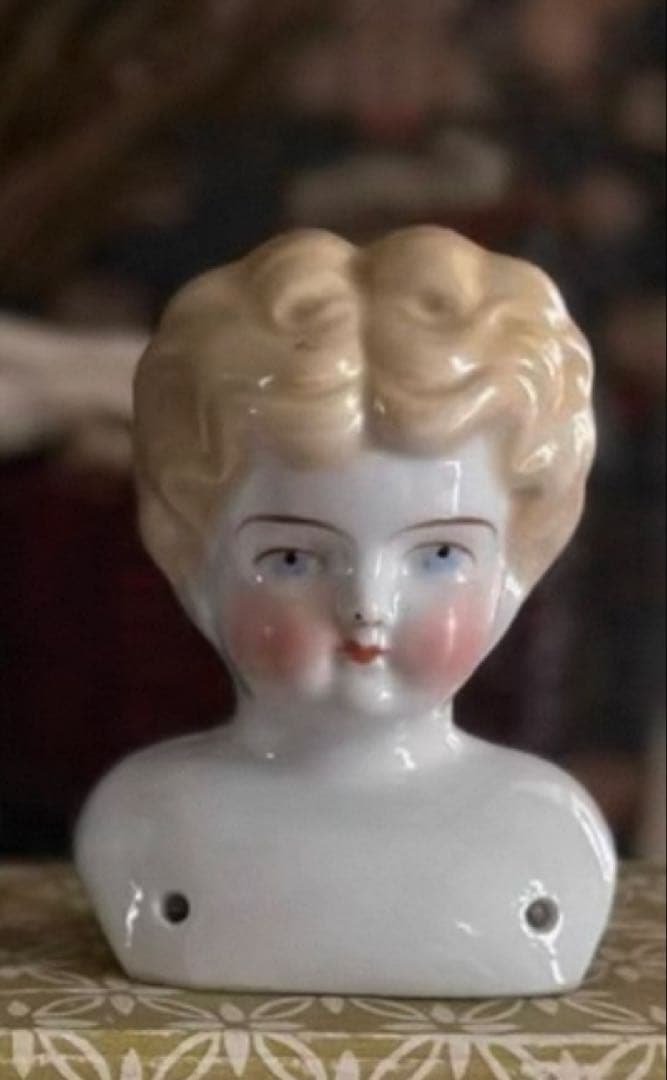 ドイツアンティーク チャイナヘッドドール ヘッド ブロンド