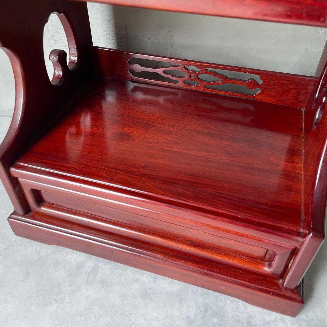 カリモク 唐木家具 和風 電話台 抽斗 引き出し付き サイドボード　小型チェスト