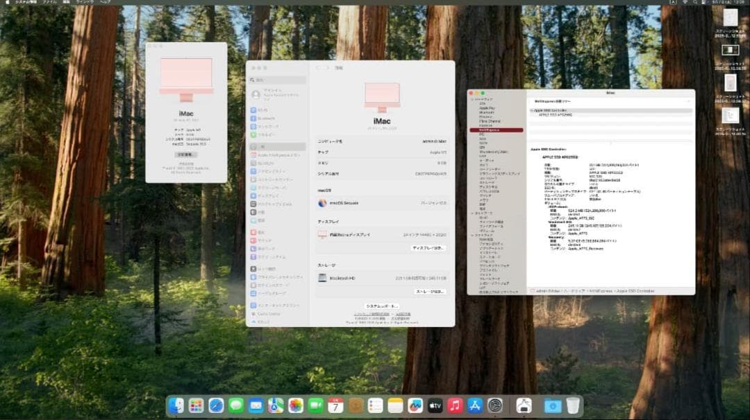 Apple iMac 24-inch, M1, 2021 8GB 256GB 赤