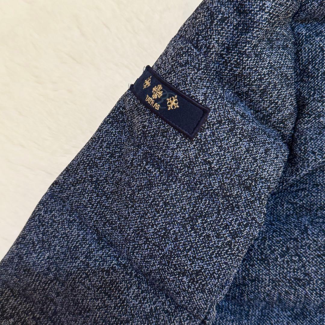 ラクーンファー●タトラスLIVIA ダウンコート 袖ロゴワッペン 裏地ロゴ総柄