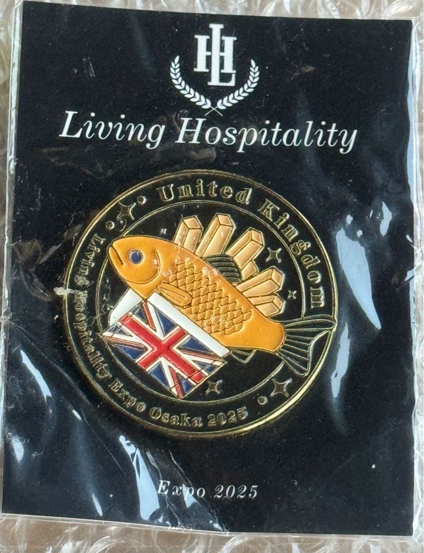 未発売！　大阪　万博　LIVING HOSPITALITY イギリス　ピンバッジ