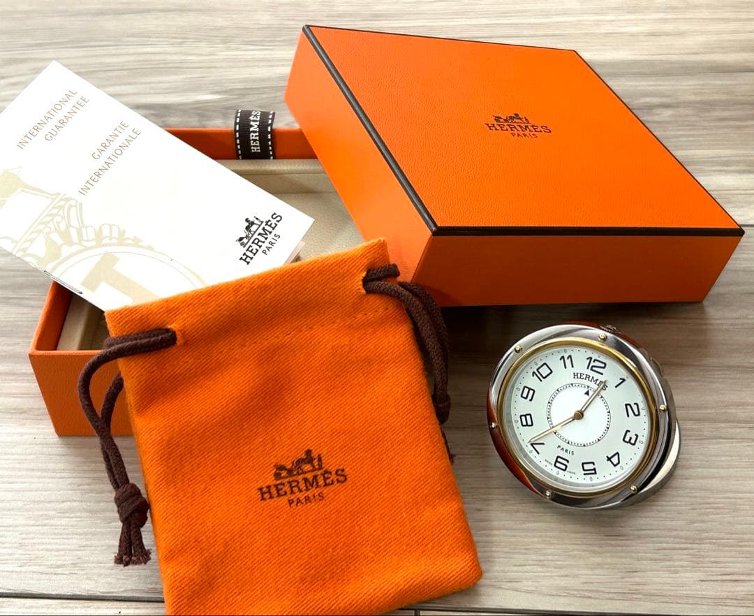 美品★エルメス HERMES置時計 PE-CL1.540 クリッパー リーベル