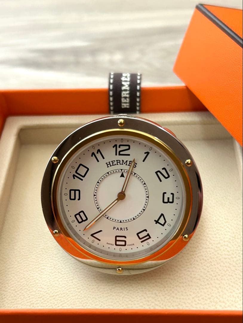 美品★エルメス HERMES置時計 PE-CL1.540 クリッパー リーベル