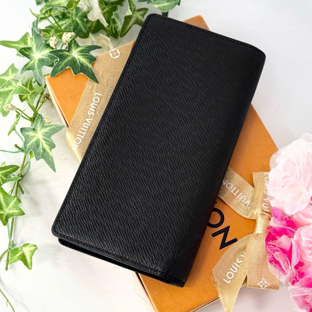 ✨美品 IC内蔵✨ルイヴィトン タイガ シルバーロゴ金具 ブラザ 長財布 黒牛革