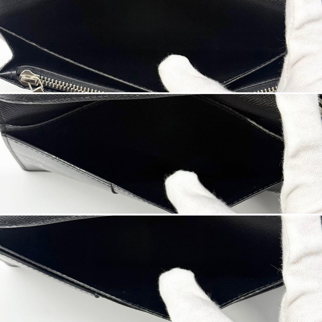 ✨美品 IC内蔵✨ルイヴィトン タイガ シルバーロゴ金具 ブラザ 長財布 黒牛革