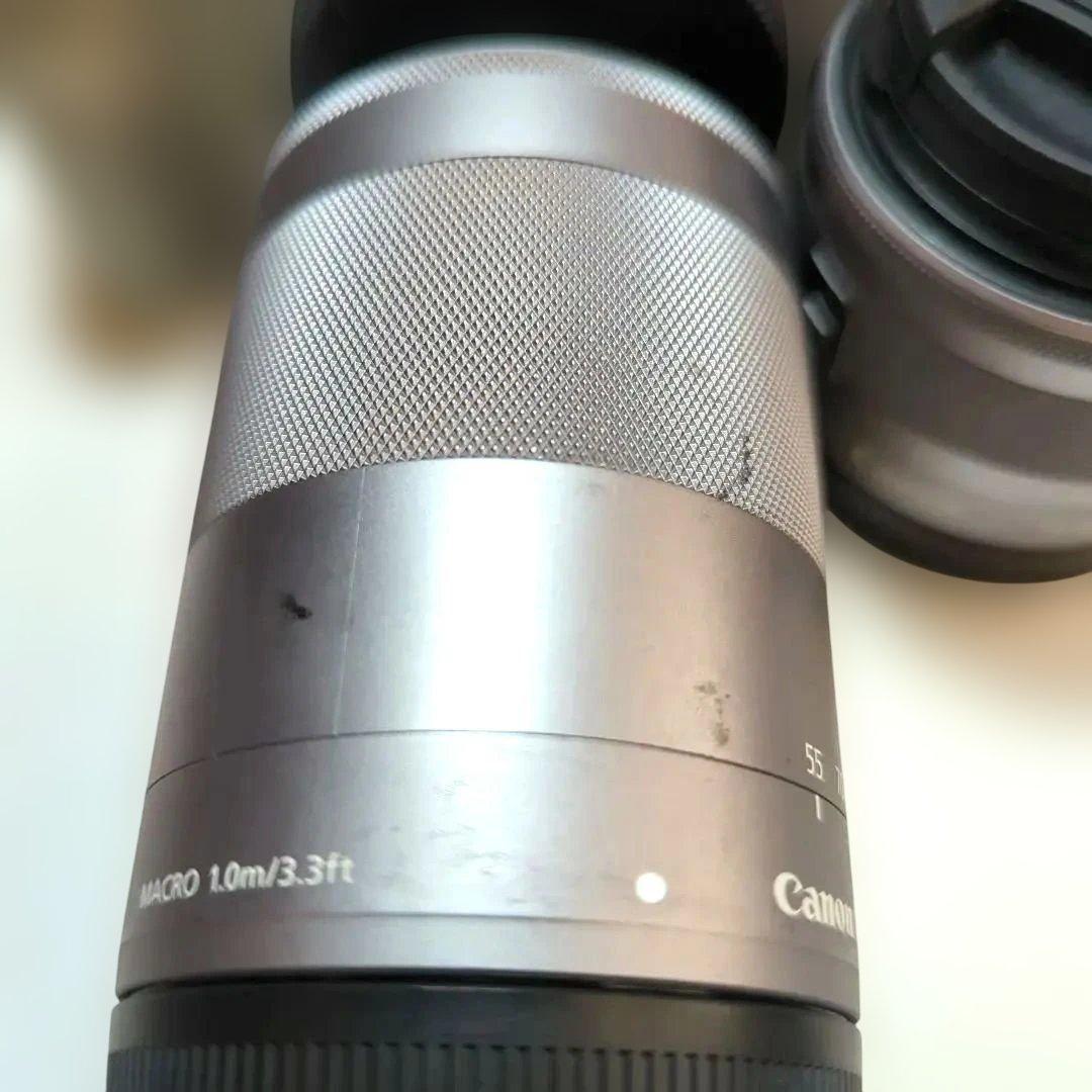 ♪Canon EOS kiss M ホワイト ミラーレスカメラ レンズ3本付き