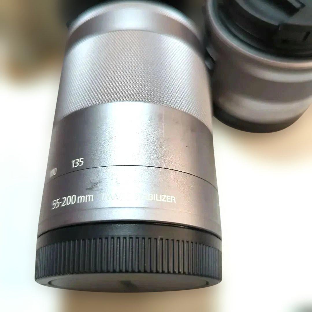 ♪Canon EOS kiss M ホワイト ミラーレスカメラ レンズ3本付き