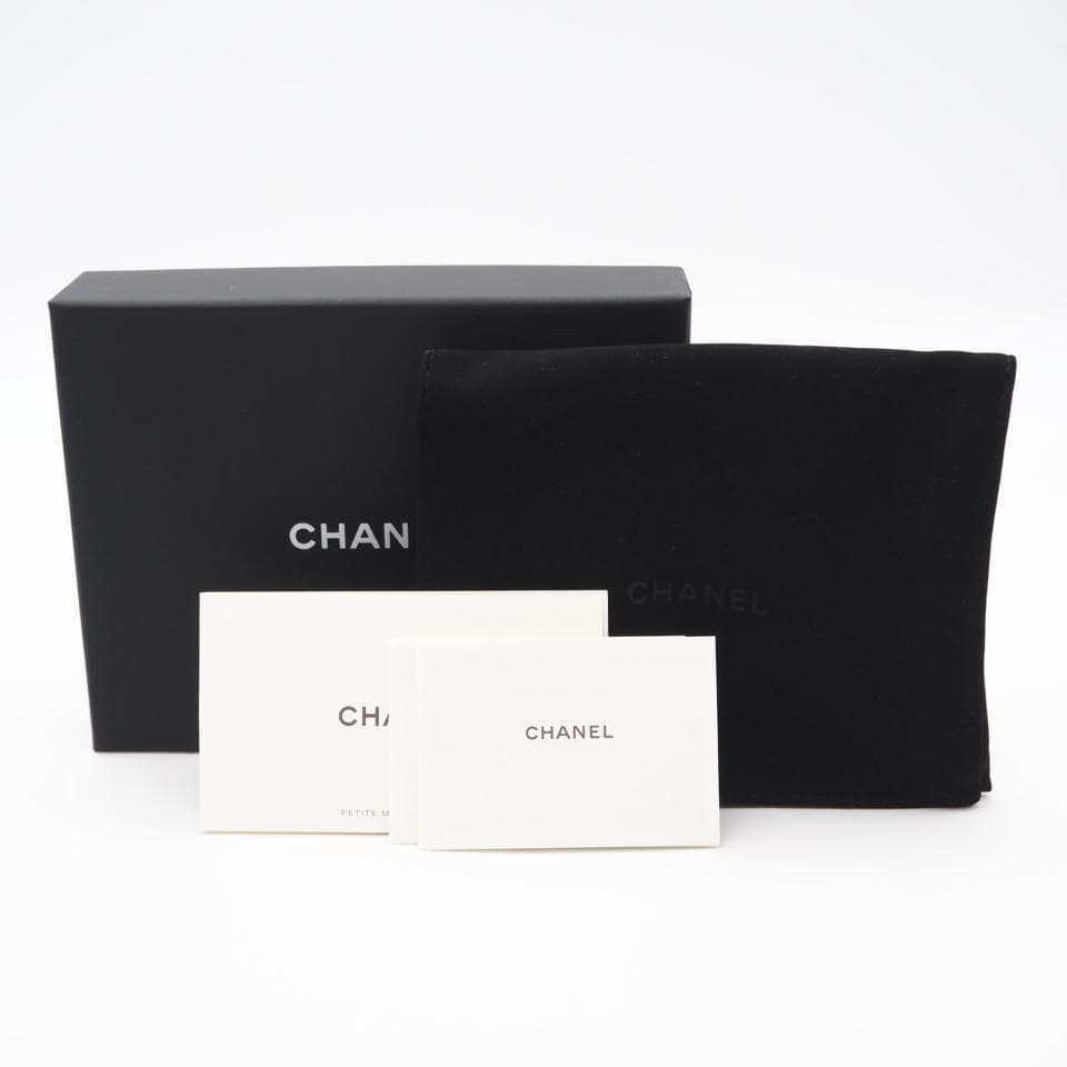 CHANEL 三つ折り財布 キャビアスキン マトラッセ コンパクトウォレット 美