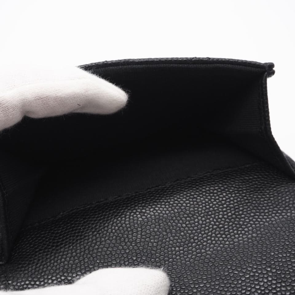 CHANEL 三つ折り財布 キャビアスキン マトラッセ コンパクトウォレット 美
