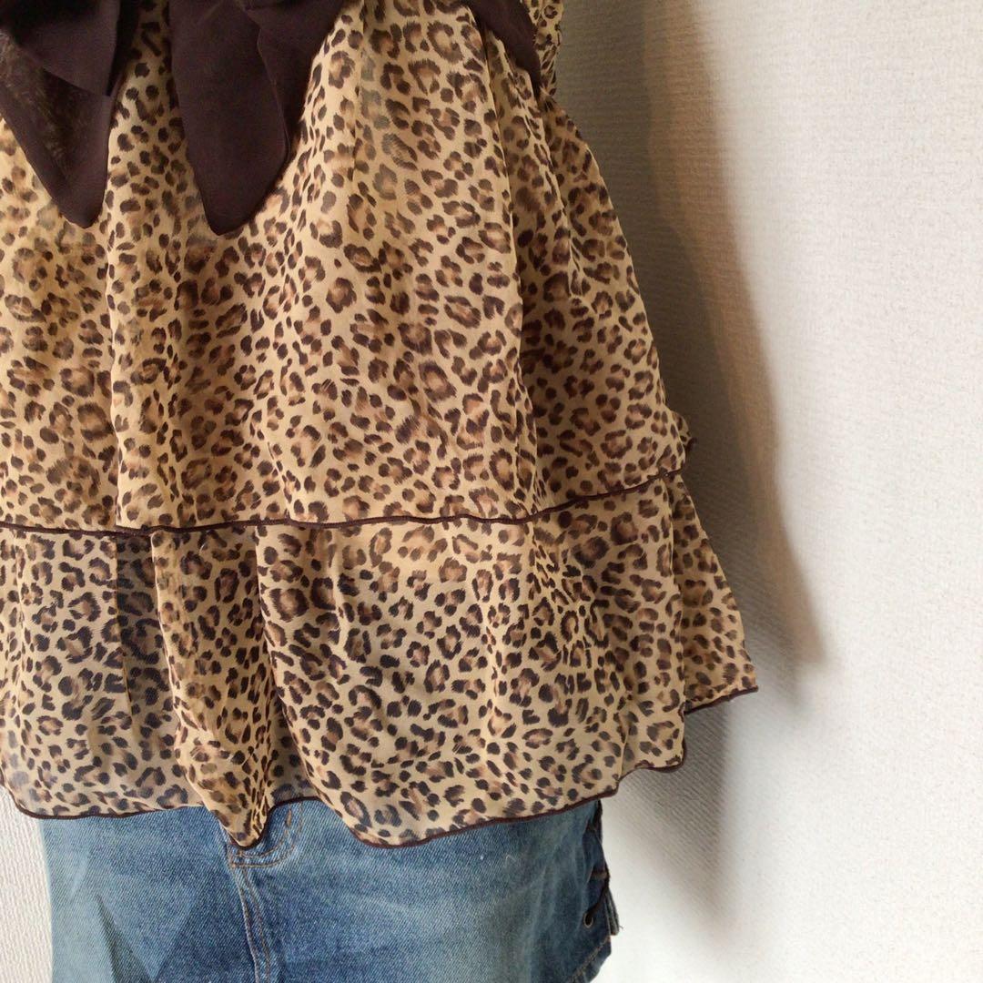 y2k TRALALA 希少　豹柄ティアードキャミ平成ギャル　姫ギャル　リズリサ