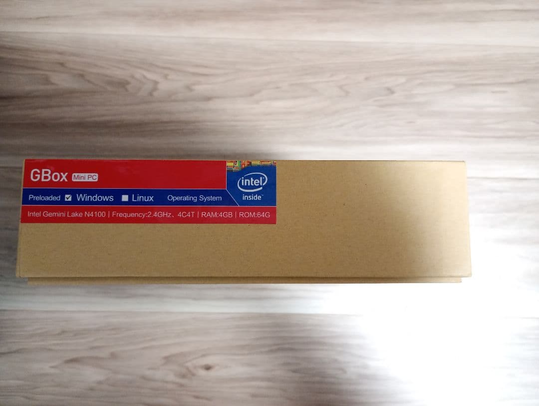 Chuwi GBOX ファンレスミニPC windows11 SSD256増設