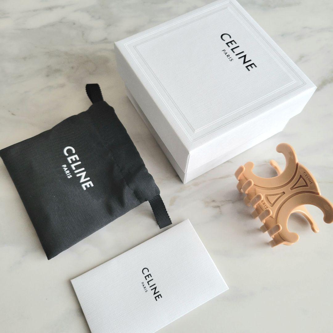 【新品未使用】CELINE/セリーヌ トリオンフ ヘアクリップ ライトブルー