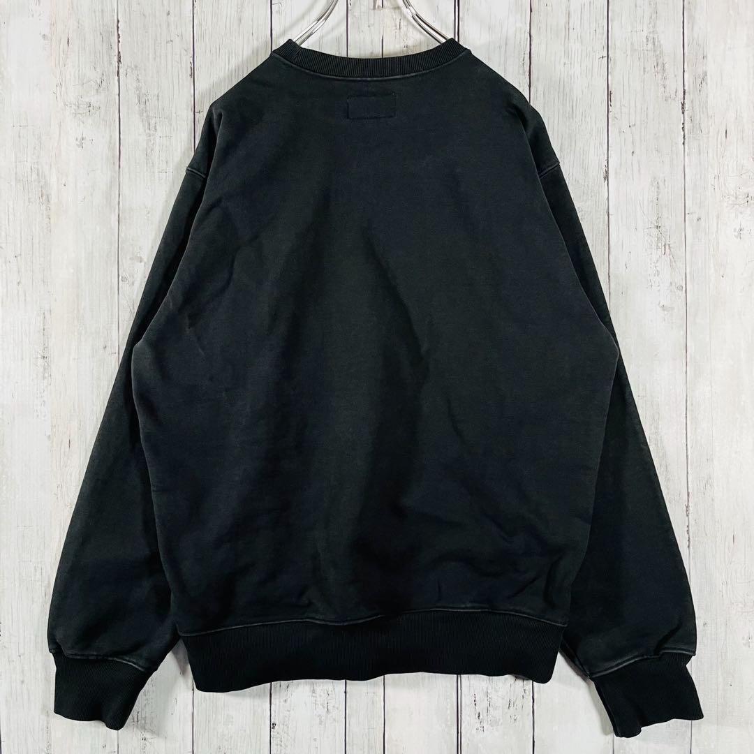ディスイズネバーザット スウェット トレーナー 刺繍ロゴ ブラック XL