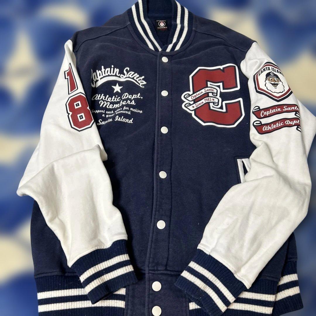 CAPTAIN SANTA スタジャン Lサイズ ネイビー/ホワイト