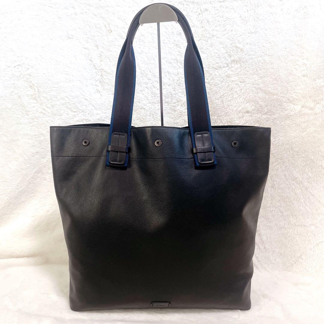 FURLAリバーシブル メンズトートバッグ ユリッセレザー 大容量 美品 黒
