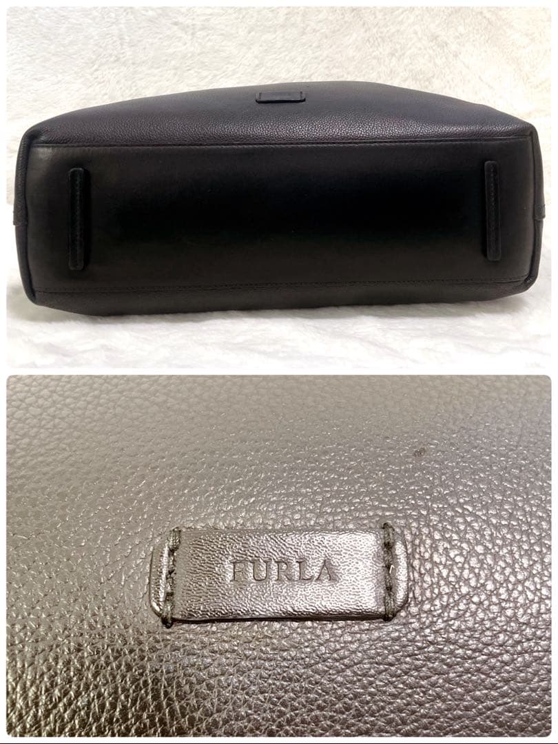FURLAリバーシブル メンズトートバッグ ユリッセレザー 大容量 美品 黒