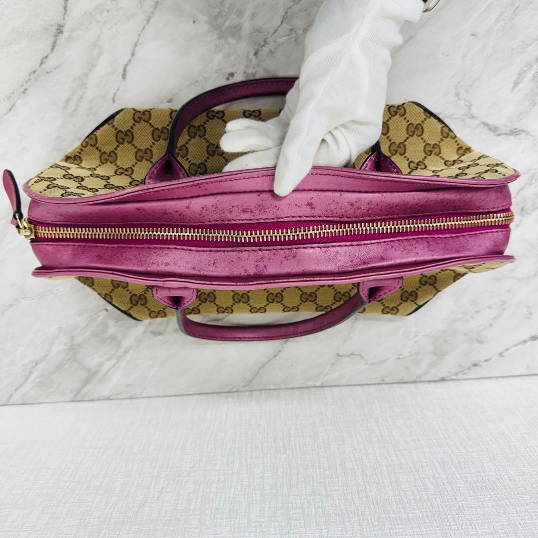 ✨GUCCI✨グッチ✨GG柄✨ブラウン✨ピンク✨ハンドバッグ✨