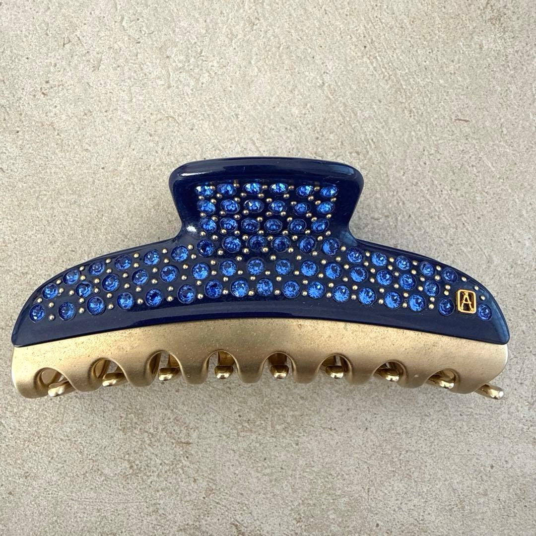 ALEXANDRE DE PARIS ヘアクリップ ネイビー　Lサイズ