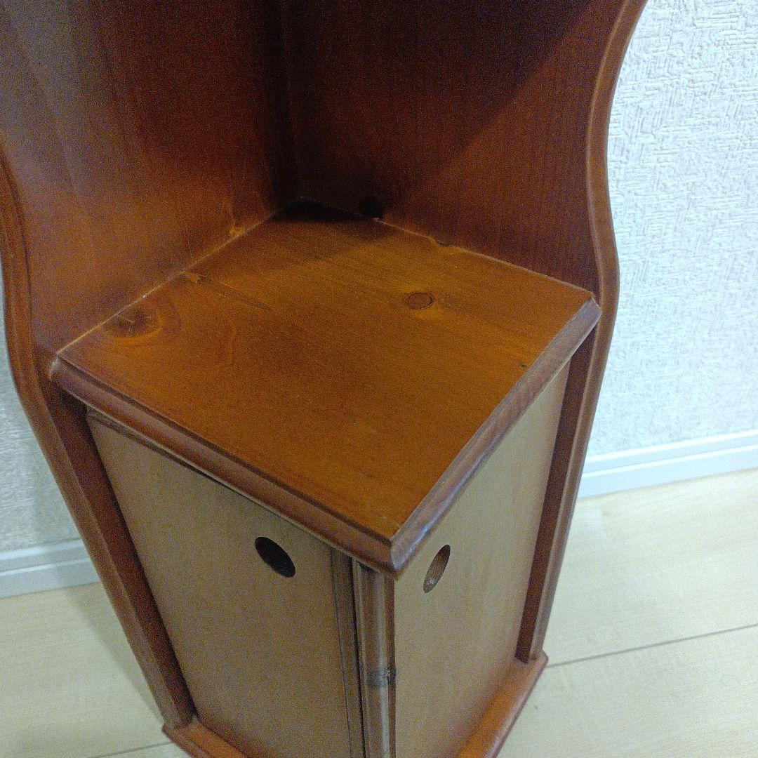 アンティーク　北欧風　木製コーナーラック コーナー飾り棚 3段収納