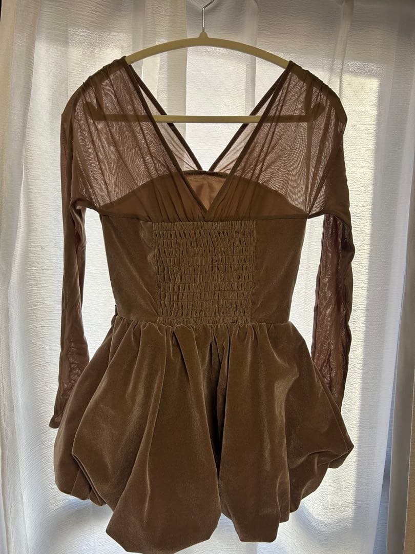 poláura ポローラ ビスチェドッキングバルーントップス mocha