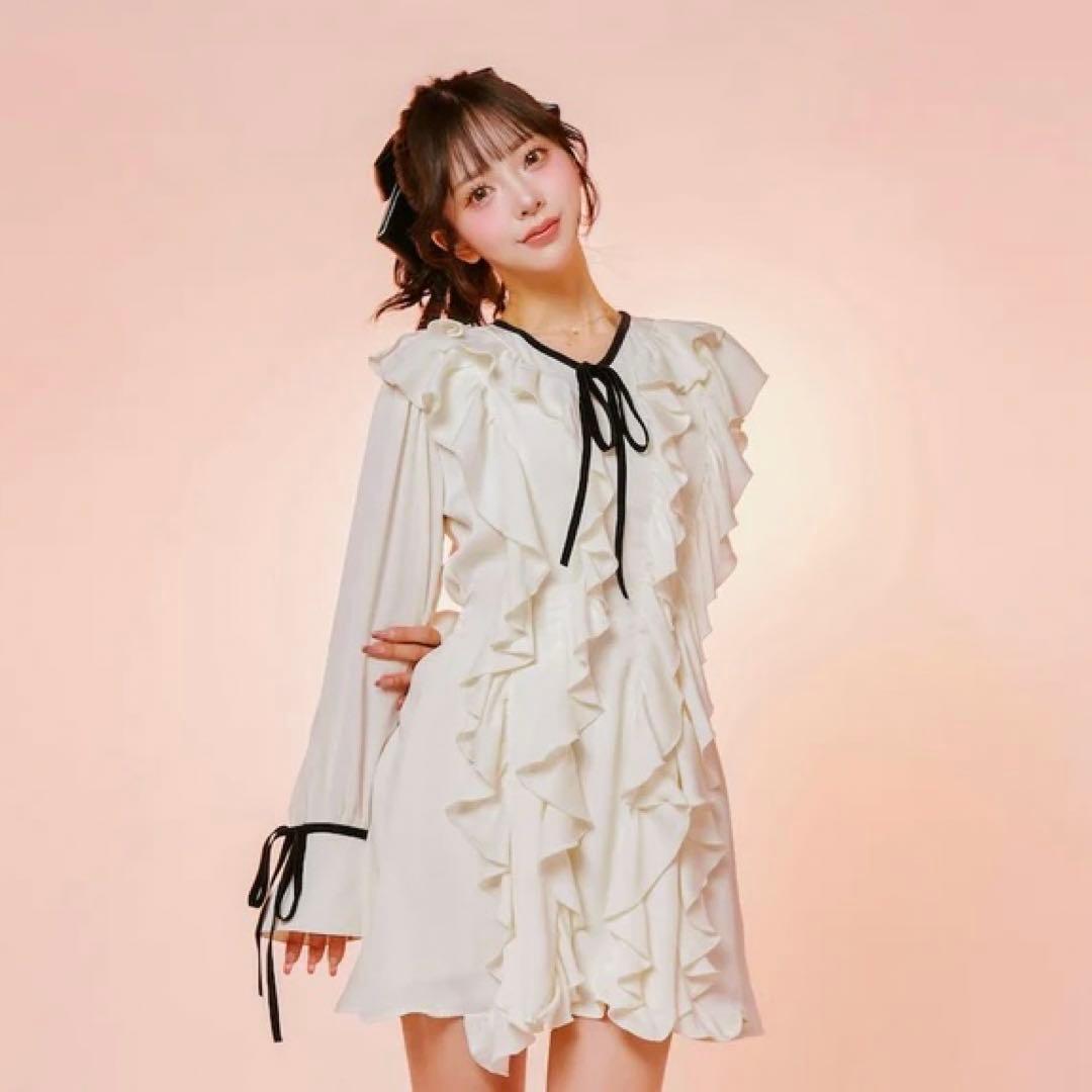 【タイムセール】Darich ダーリッチ　ダブルフリルミニワンピース