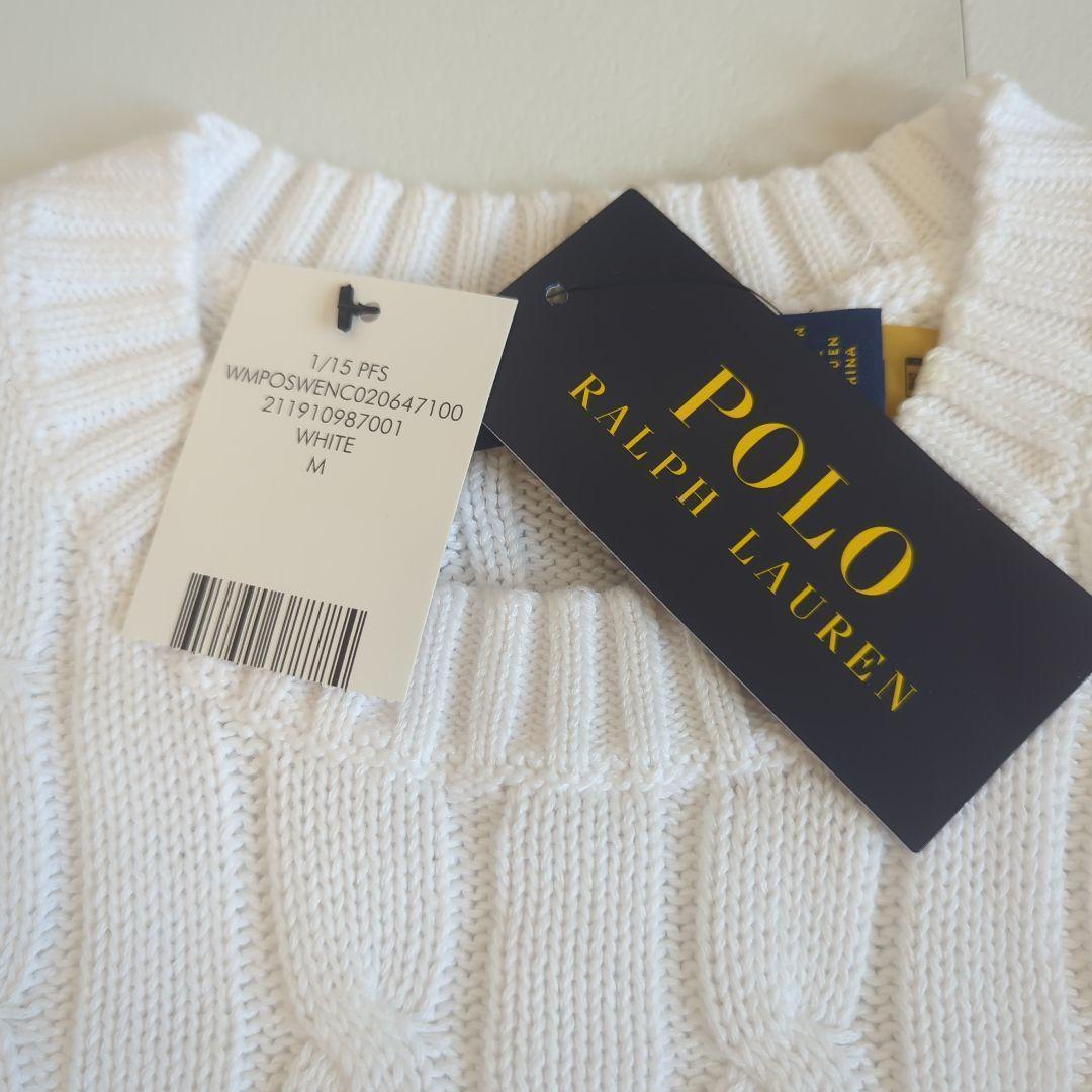 Polo Ralph Lauren ケーブルニット 半袖 M ホワイト