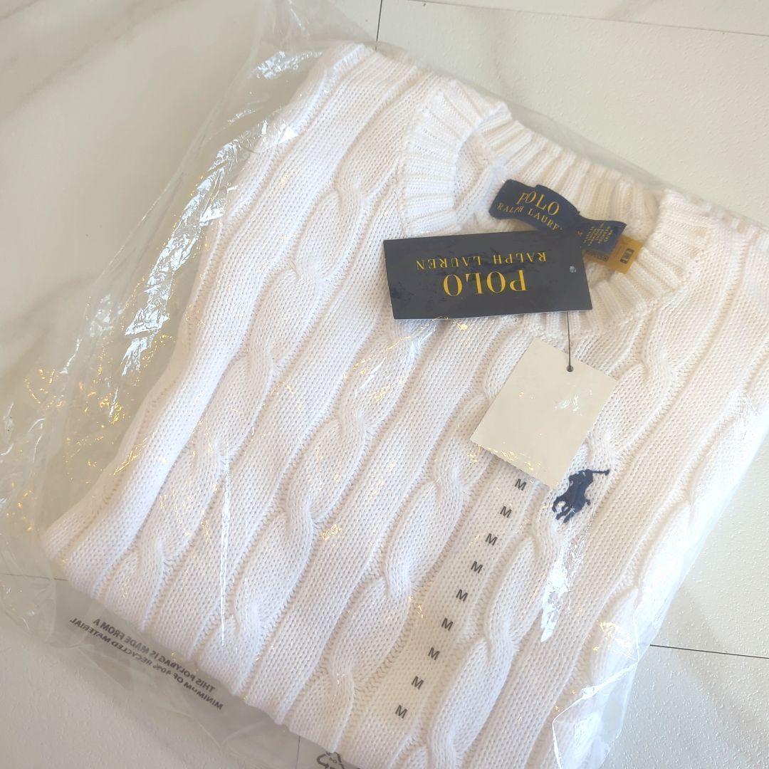 Polo Ralph Lauren ケーブルニット 半袖 M ホワイト