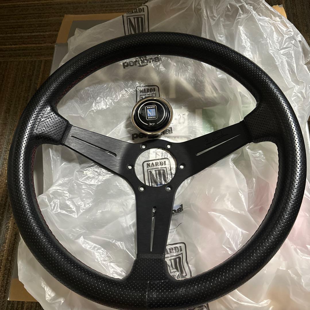 【EJ20】NARDI ディープコーン レッドステッチ 350mm 正規品