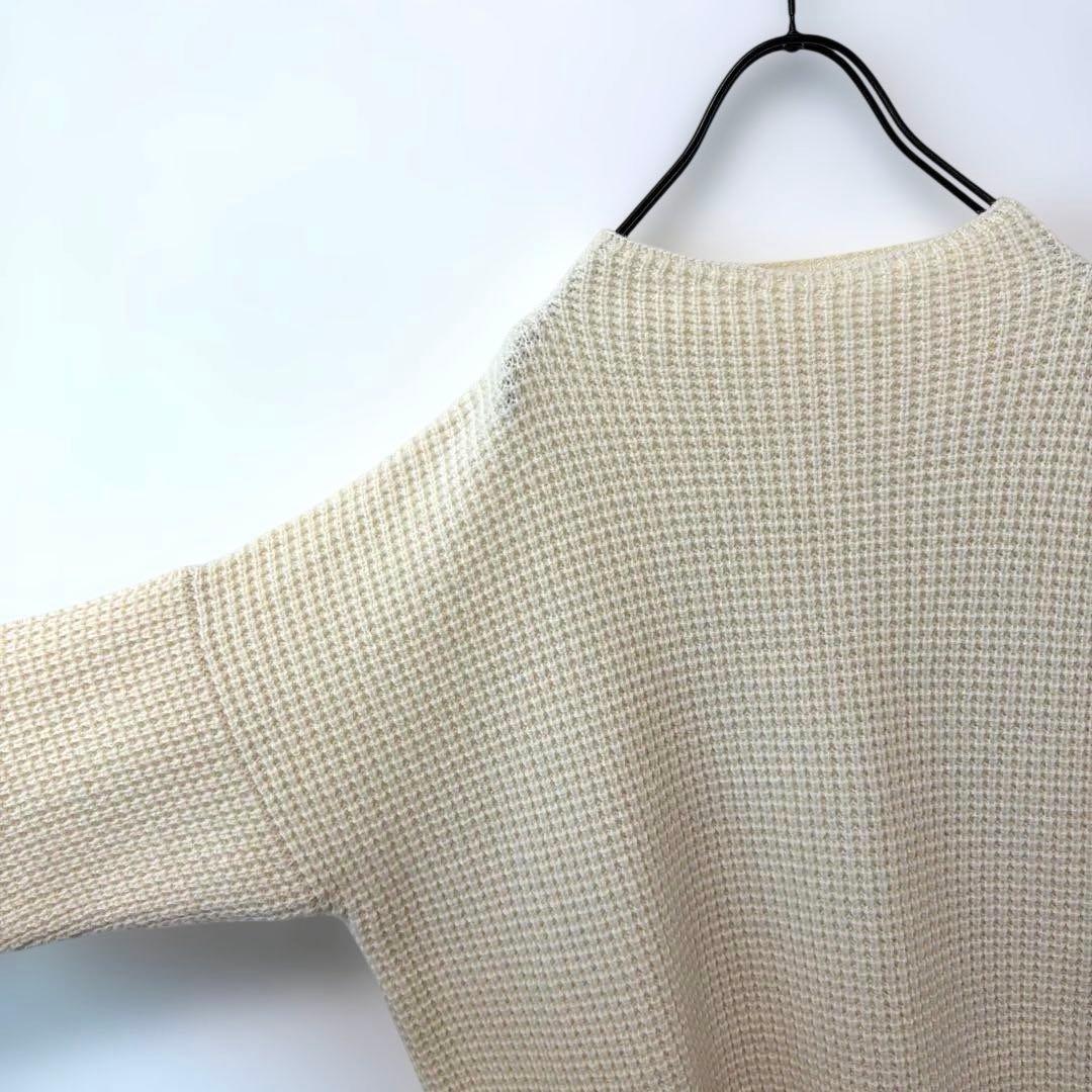 evam eva ウールカシミヤ　畦編み　ハイネックニット　エヴァムエヴァ