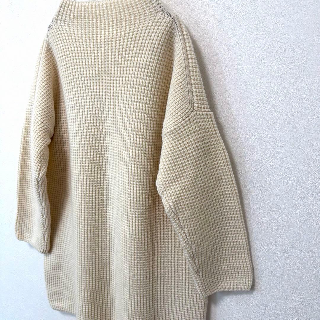 evam eva ウールカシミヤ　畦編み　ハイネックニット　エヴァムエヴァ